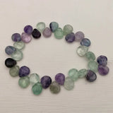 10X12mm Natural Fluorite Stone Drop Spacer Beads 64pcs