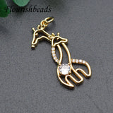 Plated CZ Giraffe Charms Pendant for DIY Jewelry Making Mother's Gift