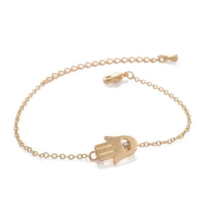 10pc/Lot Silver Plated Hamsa Bracelet with Crystal Chain for Women