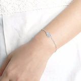 10pc/Lot Silver Plated Hamsa Bracelet with Crystal Chain for Women