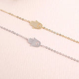 10pc/Lot Silver Plated Hamsa Bracelet with Crystal Chain for Women
