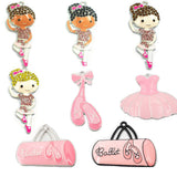 10pcs Ballerina & Pink Tutu Pendant Set for DIY Necklace Making