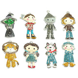 10pcs Enamel & Rhinestone Classic Movie Characters Pendants