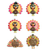 10pcs Thanksgiving Turkey Pendant Enamel Rhinestone DIY Necklace Jewelry
