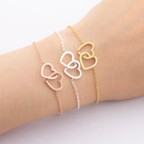 10pcs Double Heart Bracelet Wedding Jewelry Stainless Steel Couples Bracelet