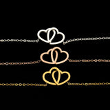 10pcs Double Heart Bracelet Wedding Jewelry Stainless Steel Couples Bracelet