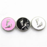 10pcs Enamel Footprint Snap Buttons for 18mm Snap Bracelet Bangles DIY Jewelry
