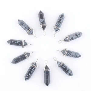 10pcs Alabaster Stone Pillar Charms Pendants & Necklaces TN4466