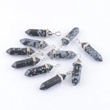 10pcs Alabaster Stone Pillar Charms Pendants & Necklaces TN4466