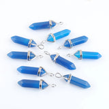 10pcs Assorted Natural Stone Pillar Chakra Pendants for Making