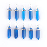 10pcs Assorted Natural Stone Pillar Chakra Pendants for Making