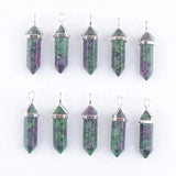 10pcs Zoisite Jaspers Stone Pillar Charms Chakra Pendants