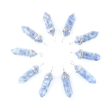 10pcs Sodalite Stone Pendants Hexagonal Point Pendulum Column Reiki Healing
