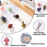 10pcs Mix Natural Stone Mushroom Pendant DIY Jewelry