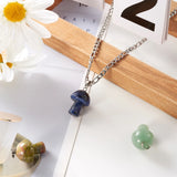 10pcs Mix Natural Stone Mushroom Pendant DIY Jewelry