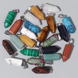 10pcs Mixed Natural Stone Pendant Charms for Jewelry Making