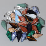 10pcs Mixed Natural Stone Pendant Charms for Jewelry Making