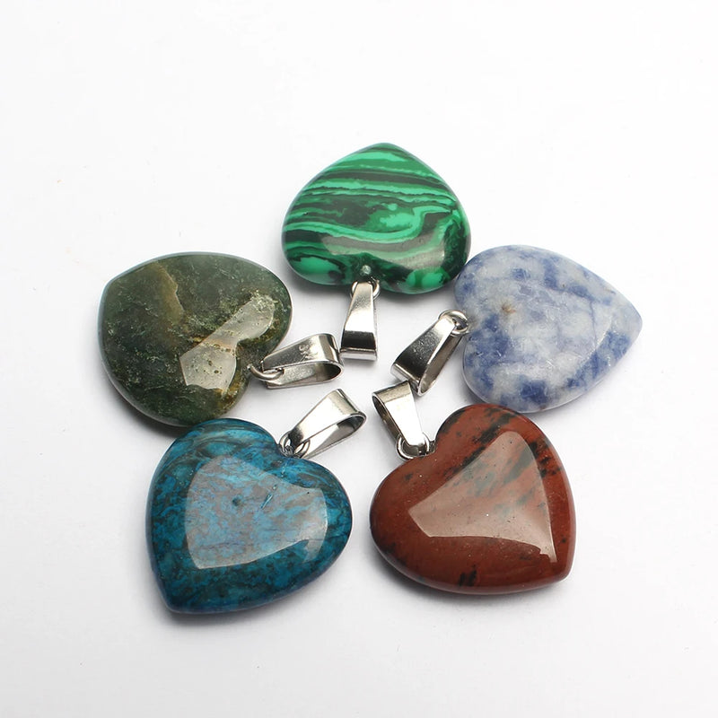 10pcs Mixed Natural Stone Pendant Charms for DIY Jewelry Making