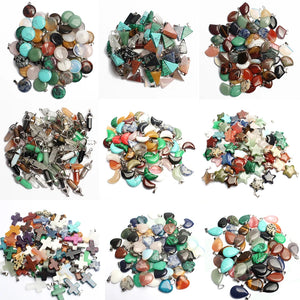 10pcs Mixed Stone Pendant Charms for Jewelry Making Diy Bracelet Necklace