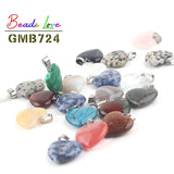 10pcs Mixed Stone Pendant Charms for Jewelry Making Diy Bracelet Necklace