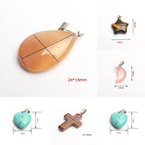 10pcs Mixed Natural Stone Pendant Charms for DIY Jewelry Making