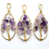 10pcs Natural Stone Amethyst Reiki Pendant for DIY Jewelry