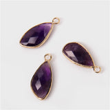 10pcs Natural Stone Amethysts Pendants for Jewelry Making