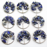10pcs Lapis Agates Crystal Chakra Reiki Tree of Life Pendants