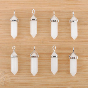 10pcs Natural Stone Pendants Bullet Agates Healing Chakra Jewelry
