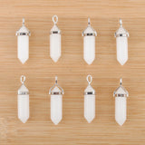 10pcs Natural Stone Pendants Bullet Agates Healing Chakra Jewelry
