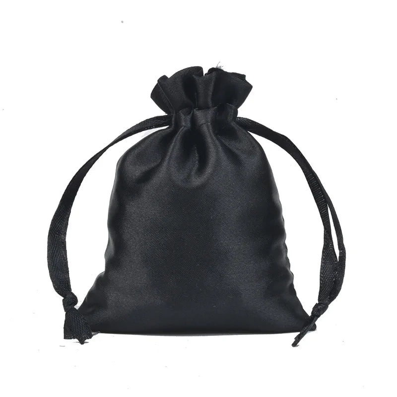 10pcs Satin Jewelry Pouches Drawstring Bag Ribbon Lipgloss Storage