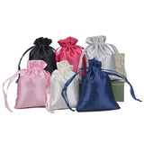 10pcs Satin Jewelry Pouches Drawstring Bag Ribbon Lipgloss Storage