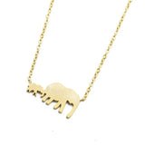 Animal Vintage Double Elephant Pendant Necklaces Mom Sister Collier