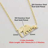 Animal Vintage Double Elephant Pendant Necklaces Mom Sister Collier