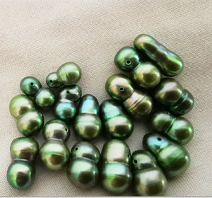 10pcs 14x8mm Natural Sea Olive Green Pearl Beads DIY Jewelry Necklace Bracelet