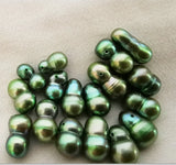 10pcs 14x8mm Natural Sea Olive Green Pearl Beads DIY Jewelry Necklace Bracelet