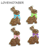 10pcs Easter Series 2 Chunky Rhinestone/Enamel Rabbit,Chocolate Bunnies Pendant