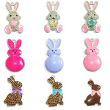 10pcs Easter Series 2 Chunky Rhinestone/Enamel Rabbit,Chocolate Bunnies Pendant