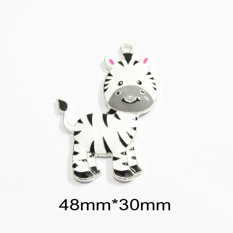 10pcs Farm Animal Giraffe/Zebra Pendants For Kids Necklace