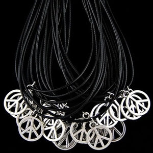 10pcs Peace Sign Pendants Necklace Anti-War Symbol Jewelry Gift