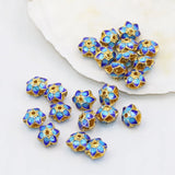 10pcs Gold-Color Flower Hollow Cloisonne 9mm Spacers Beads Jewelry Findings