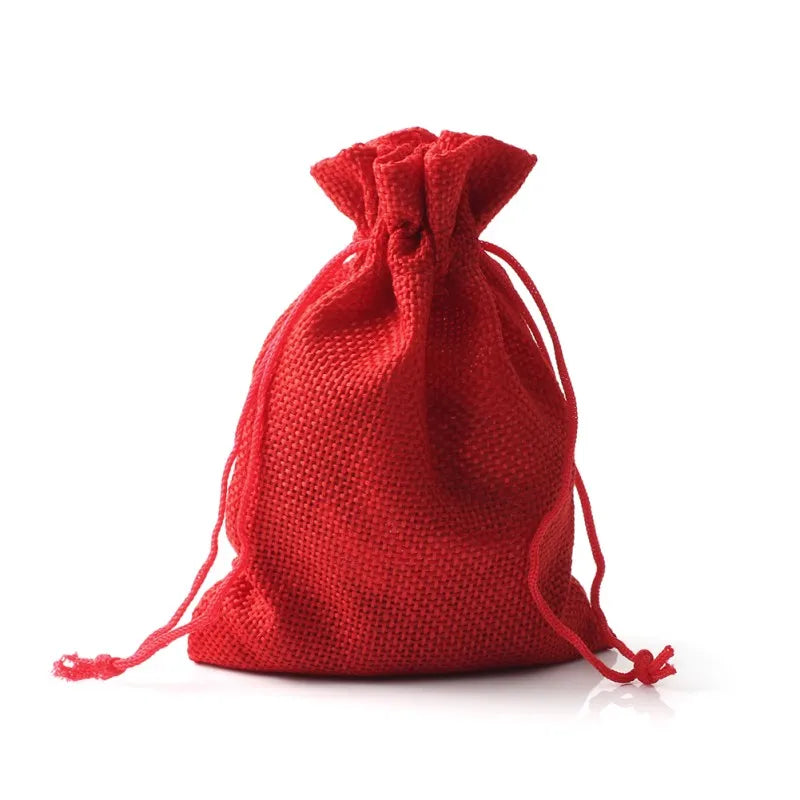 10pcs/lot 10x14cm Drawstring Burlap Bag Jute Gift Bags Jewelry Packaging
