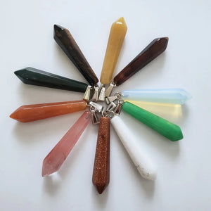 10pcs Natural Stones Pendants for Jewelry Making