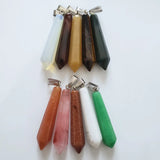 10pcs Natural Stones Pendants for Jewelry Making