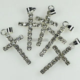 10pcs 29x15mm Silver Plated Cross Pendant Beads Necklace Pendants