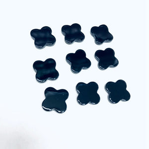 10pcs Red Carnelian Agate 12mm Flower Bead, Four Leaf Clover Stone Beads
