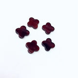 10pcs Red Carnelian Agate 12mm Flower Bead, Four Leaf Clover Stone Beads
