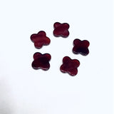 10pcs Red Carnelian Agate 12mm Flower Bead, Four Leaf Clover Stone Beads
