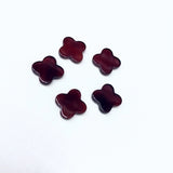 10pcs Red Carnelian Agate 12mm Flower Bead, Four Leaf Clover Stone Beads