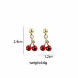 Cherry Earrings, Ear Clip, Women's Jewelry, Fruit Earrings